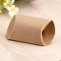 100Pcs Durable Kraft Paper Pillow Favor Boxes Wedding Candy Packing Boxes Khaki