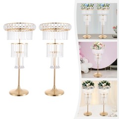 4-Tier Wedding Flower Stand Gold Acrylic Wedding Centerpieces Vases Table Decor