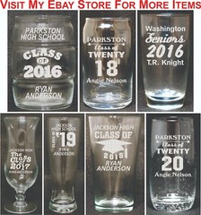Personalized 16oz Prom Pint Glass Custom Engraved Beer Bar Glass Formal Dance