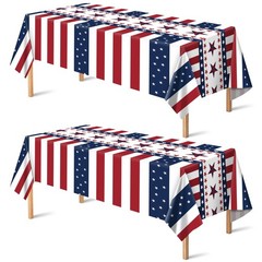4th of July Decorations – Red White and Blue Tablecloth for Memorial Day – Fourt