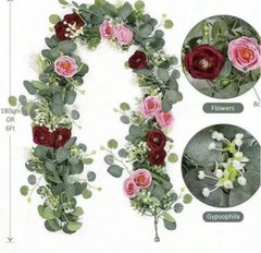 DUSTY ROSE 6 ft Artificial Rose Peony Flower Garland Wedding Party Decorations 3