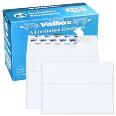ValBox A4 Photo Envelopes 100 Qty 4 x 6 White (4.25 x 6.25 Inches),