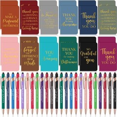 48 Pcs Thank You Gifts Bulk Motivational Pens Inspirational Notepads Set, Min…