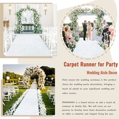 Aisle Runner 4ft X 15ft White Velvet for Wedding Ceremony – Elegant Walkway