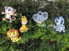 10 pc Safari Jungle Zoo Animals Foam Decorations Baby Shower Party Circus 3D EVA