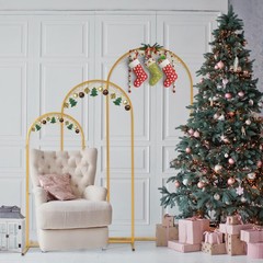 Set of (6FT/5FT/4FT) Metal Arch Backdrop Stand Gold Wedding Arch Stand for Party
