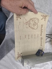 Decorative Pewter Metal Marriage Certificate Box Holder For 50th Anniversary