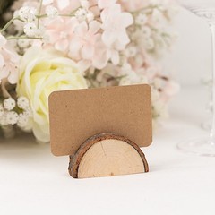 Natural 10 Semicircle 2.5″ Wood Table Sign Holders Place Cards Party Decorations