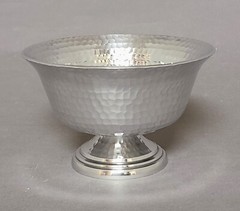 Compote Bowl Vase Polished Aluminum Revere Hammered 6″Dia 4″High Set/2