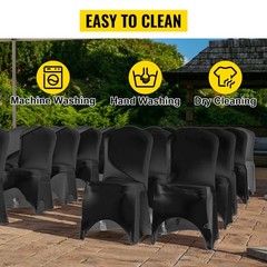 Uimoso 50/100PCS Chair Covers Spandex Folding Banquet White Covers Wedding Party