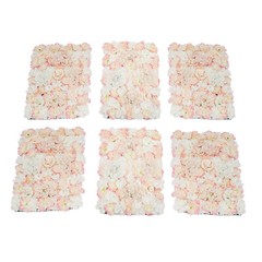 Artificial Flower Wall Backdrop 6 Panel Set Wedding Decor Champagne White Roses