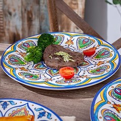 Melamine Dinnerware Set – 12 Pcs Dishware DurableOutdoor Plastic Plates Bowls