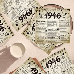 80th Birthday Disposable Paper Napkins Party Decorations, 1946 80th Vintage B…