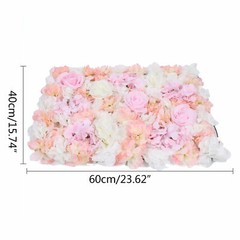 4 Pcs Light Pink Artificial Silk Flower Wall Panels 40 × 60 cm Wedding Backdrop