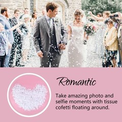 Battife 7.1 Oz White Heart Shaped Confetti, 30000PCS Tissue Paper, Table