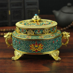 Censer Lotus Flowers Incense Burner Sandalwood Incense Tower Alloy Cloisonne