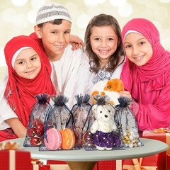100 Luxurious Moon Star Organza Gift Bags – Ideal for Weddings & Special Events