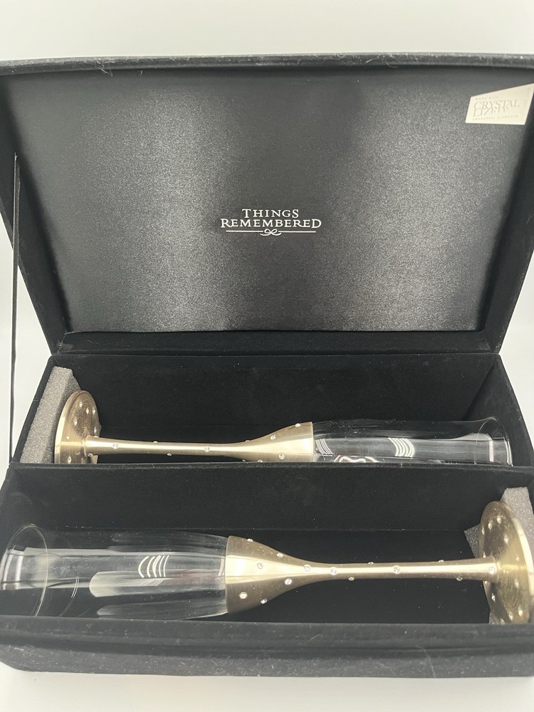 Wedding Toasting Flutes THINGS REMEMBERED Set of 2 Flutes Glamour Elegant