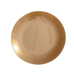 GOLD 10 Glossy 10″ Round Plastic Salad PLATES Gold Rim Party Events Decorations