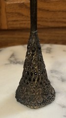 Vintage Brass Tussie Mussie Posy Holder – Ornate Filigree Victorian Revival W1