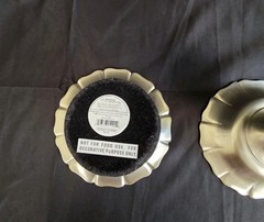 Martha Stewart Satin Pewter Pillar Candle Stands Set of 2 Fluted Pedestal Metal