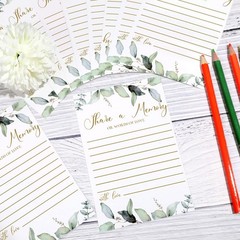 Zonon 51 Pcs Share a Memory Cards and Greenery Seating 4×6 inches, Gold Font