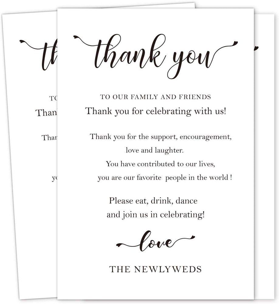 Giftideaworkshop Wedding Thank You Place Setting 50 Count (Pack of 1), White