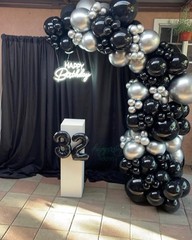 KBZVNAF Black and Silver Latex Balloons – 60 Pack 12 inch Black Metallic Silver