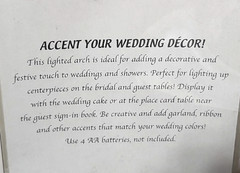 Victoria Lynn White Lighted Arch Wedding Bridal Shower Decor New in Box 11 x 7»