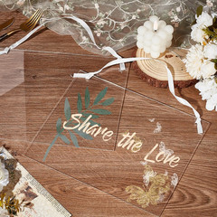 2 Pcs Clear Acrylic Hanging Sign 8.66″x11″ Wedding Chair Signs Reserved Seating