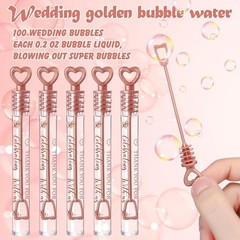 Elegant 100 Pcs Wedding Bubble Wands – Rose Gold Key Theme for Celebrations