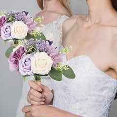 Artificial Bridesmaid Bouquets 6 Pcs – 7 Inch Pre-made Bridesmaids Bouquet Sm…