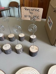 Table Number/Card Holder Metal & Wood Base Set Of 12 Boho Farmhouse