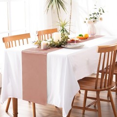 MILVOWOC 5 Pack Rose Gold Satin Table Runners, 12 x 108 Inch Bright Satin Sil…