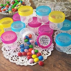 12 Empty Candy Bottle Jars 1oz Containers Pink Blue Yellow Party Favors 4304 USA