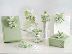 Green Bows for Gift Wrapping Gift Bows x 8 Counts Self 5 inch Sage Green
