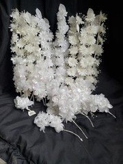 Wedding Floral Bundle Of 33 Pieces/white/Ivory/Iridescent/Picks/Stems/Flower/Lot