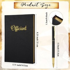 Engrowtic Black Wedding Officiant Book with Ink Pen 5.25 x 8.25