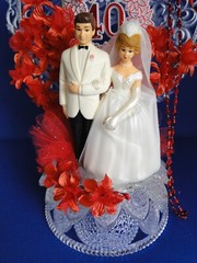 New 40th Wedding Anniversary Heart decor caketop with Bride & Groom #21