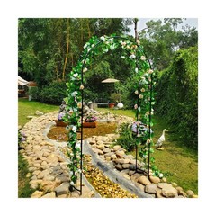 Metal Garden Arbor Wedding Arch 95.3″ H x 45″ W, Heavy Duty Rustproof Iron Pe…
