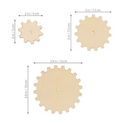 45pcs Wooden Gears Unfinished Cutouts Craft Supplies For Diy Projects Painting