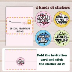 Patch Letter Invitation, 5×8 inches Girls Birthday Invitations, 20 pcs Patch …