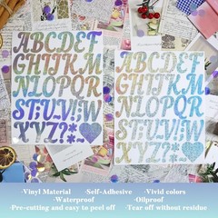340 Pcs Glitter Letter Symbols Stickers,10 Sheets 2 Inches Self-Adhesive Viny…