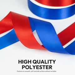 KMER LIFE 1 inch Wide x 50 Yards White Single Faced Polyester Satin Ribbon, W…