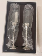 🥝 Vera Wang Wedgwood Set of 2 Love Knots Toasting Flutes 6315 PERSONALIZED – FL