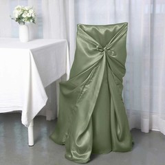 6 Eucalyptus Green SATIN UNIVERSAL CHAIR COVER for Wedding Banquet Reception