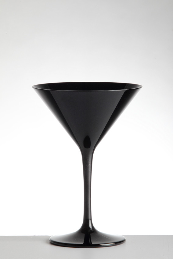 Unbreakable Polycarbonate Black Martini Cocktail Glasses Pack of 6