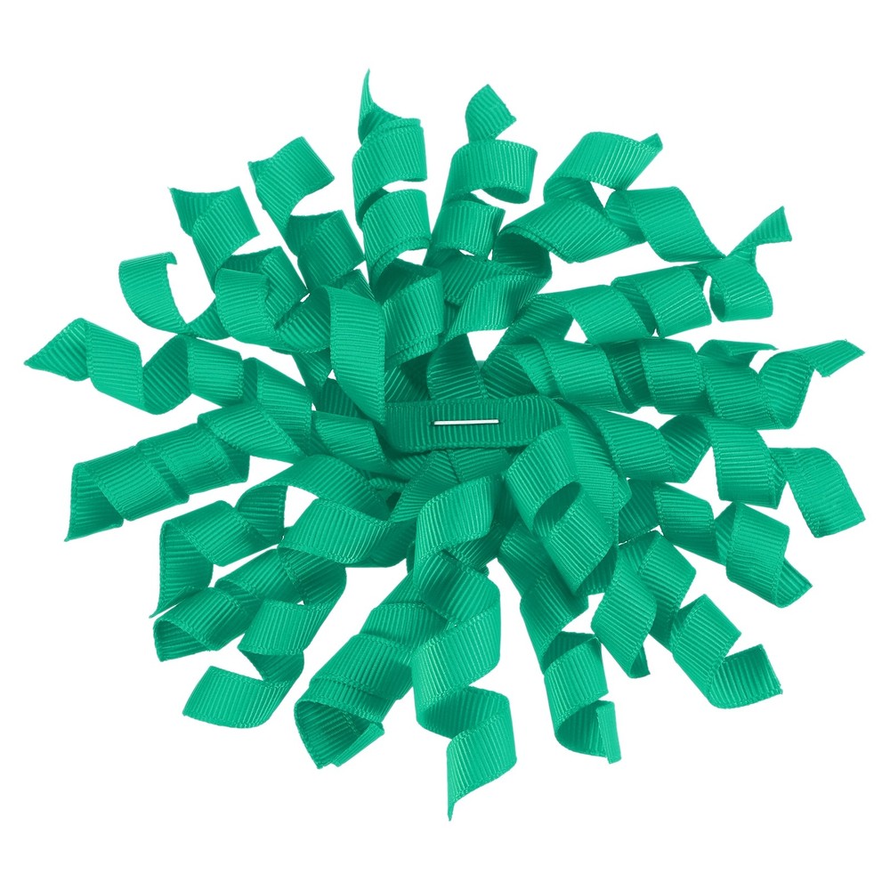 6 Pcs 4 Inch Grosgrain Curly Bows for Gift Wrapping Self-Adhesive Dark Green