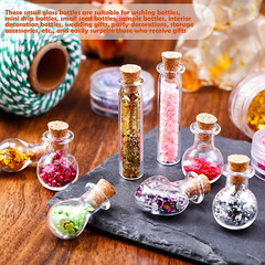 50 Pieces Mini Jars with Cork Stoppers Tiny Glass Bottles Small Wishing…