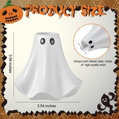 Conelist 2 Pcs Halloween Ghost Candlestick Holders Cute white, black